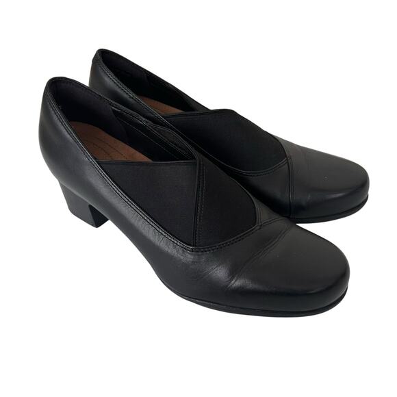 Clarks Artisan Rosalyn Olivia Black Heels Sz 11 - Picture 1 of 7